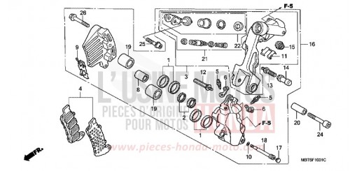 FRONT BRAKE CALIPER (L.) (XL1000V) XL1000V6 de 2006